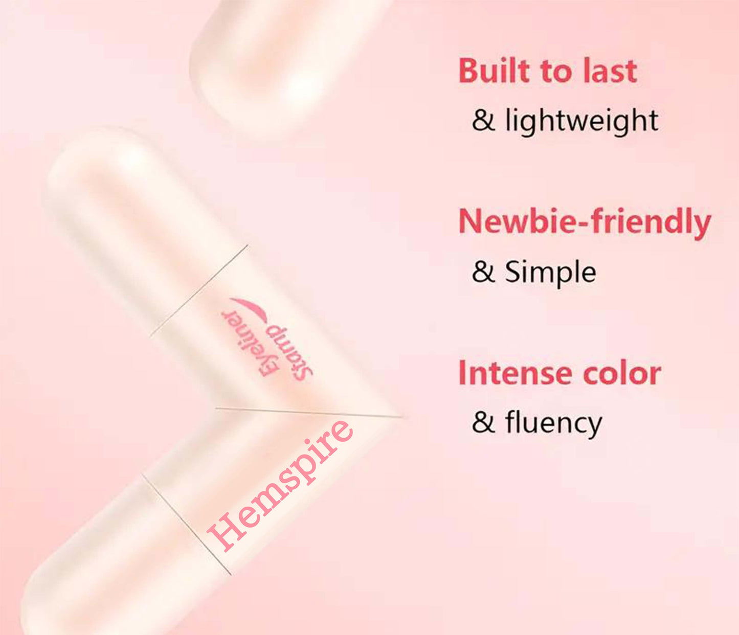 HEMSPIRE Winged Eyeliner Stamp Pen Dual Head Rotating Design, Quick-Dry, Long-Lasting, Smudge-Proof for Easy Cat Eye (Black)