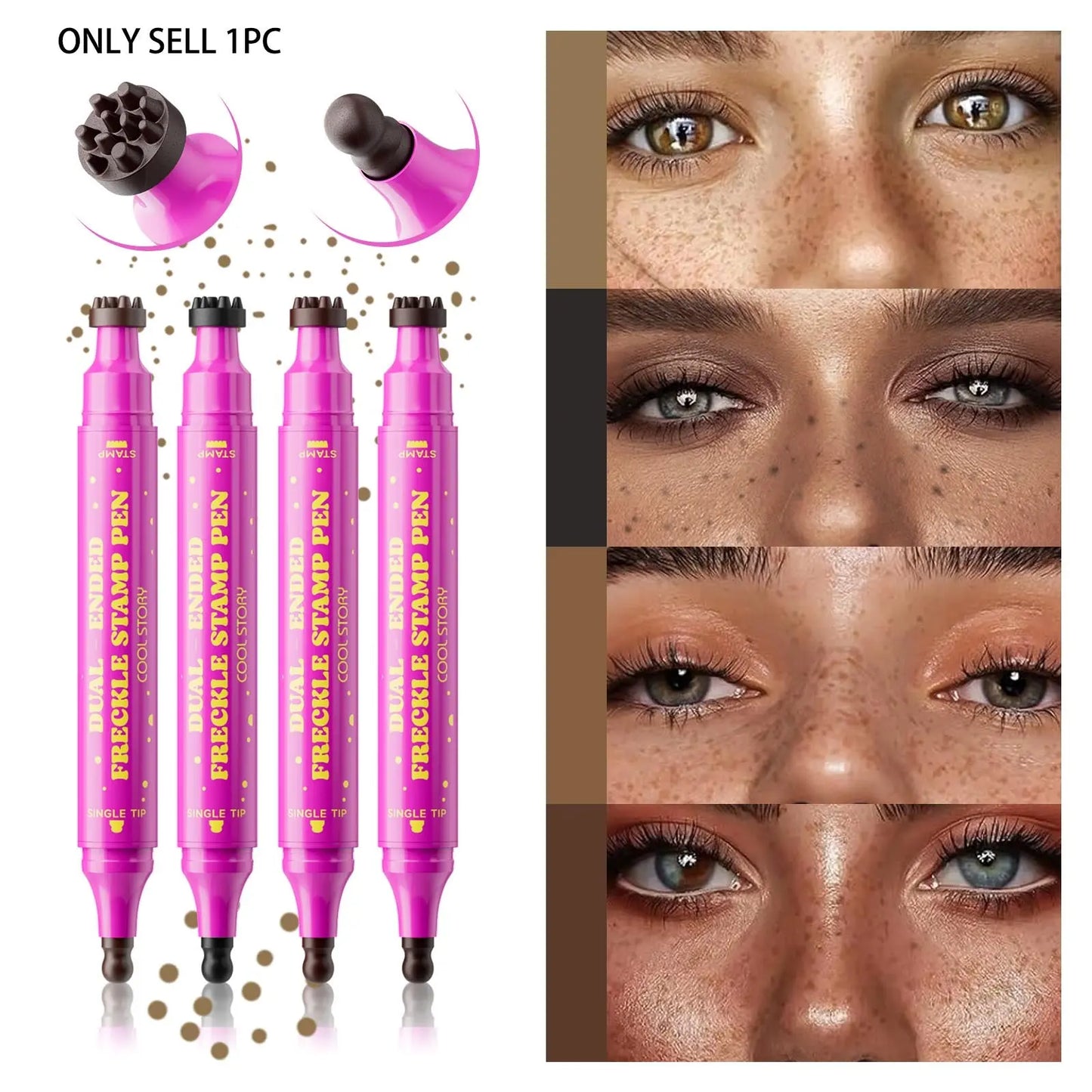 🔥HOT SALE🔥Waterproof Freckles Pen: Faux Freckle Stamp and Fine Tip Eyeliner for Realistic