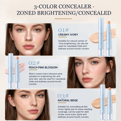 2-in-1 Liquid Foundation & Eye Concealer PenPIPL Formula Dual-Effect