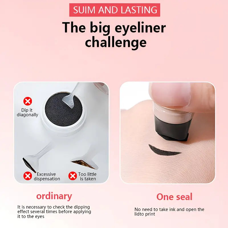 HEMSPIRE Winged Eyeliner Stamp Pen Dual Head Rotating Design, Quick-Dry, Long-Lasting, Smudge-Proof for Easy Cat Eye (Black)