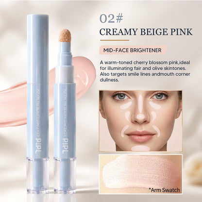 2-in-1 Liquid Foundation & Eye Concealer PenPIPL Formula Dual-Effect