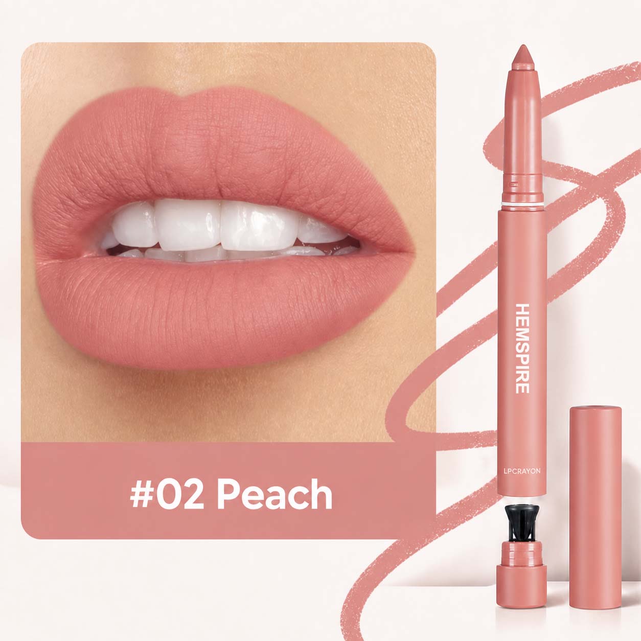 💄Hemspire 2-in-1 Matte Lip Crayon Lipstick & Liner
