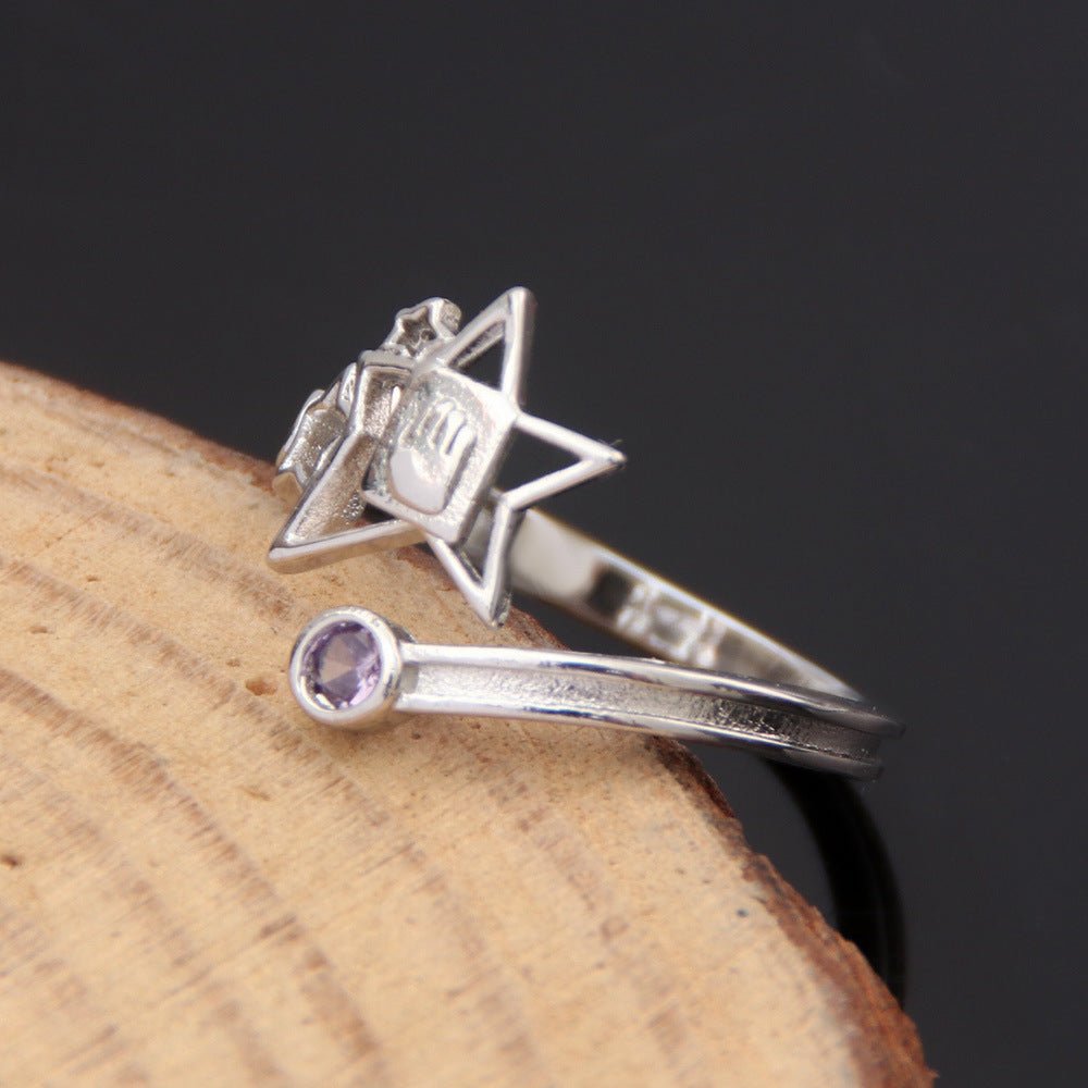 Anime JoJo's Bizarre Adventure Anime JoJo's Bizarre Adventure Josuke Higashikata Star Ring Stand Platinum Heart COS Ring - Hemspire
