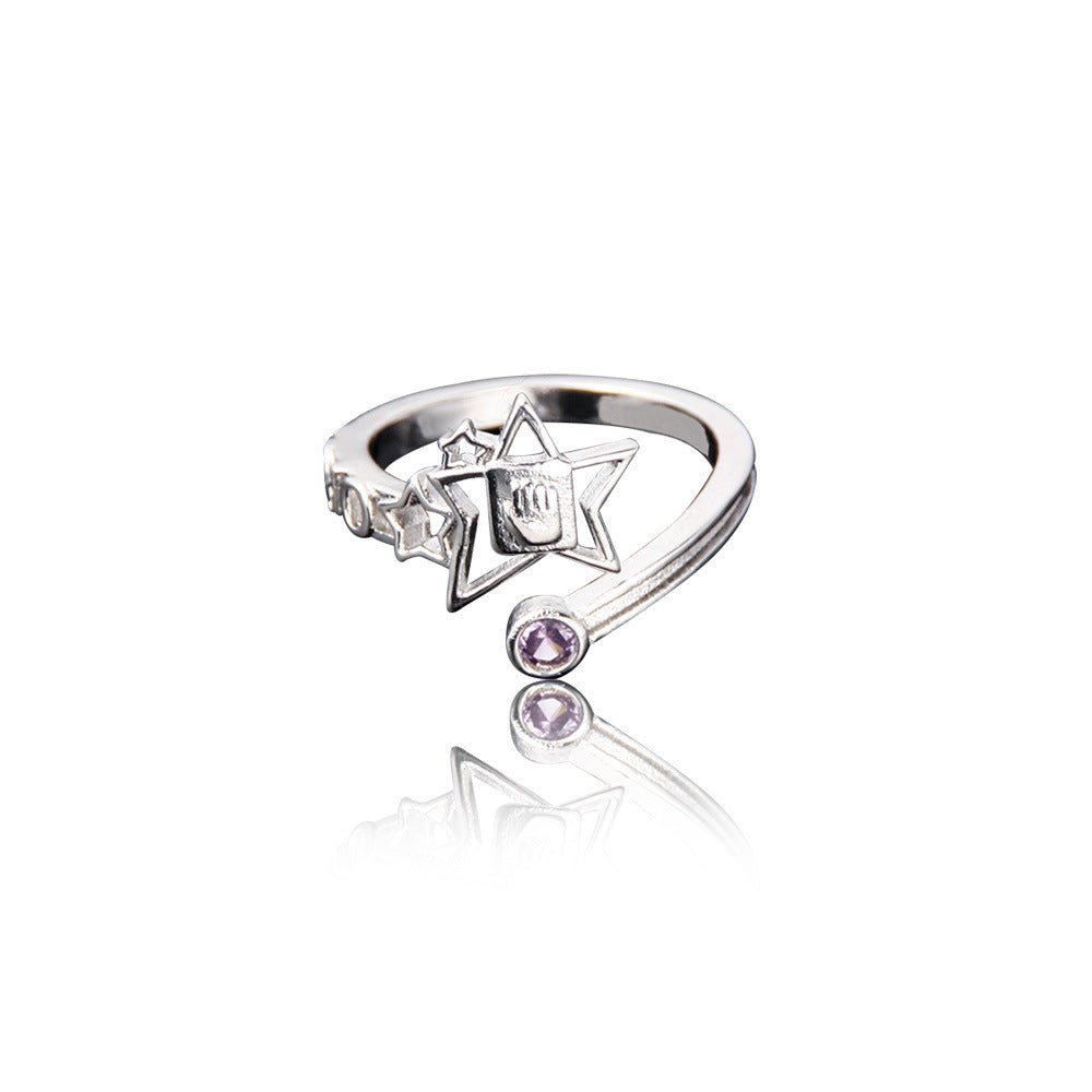 Anime JoJo's Bizarre Adventure Anime JoJo's Bizarre Adventure Josuke Higashikata Star Ring Stand Platinum Heart COS Ring - Hemspire