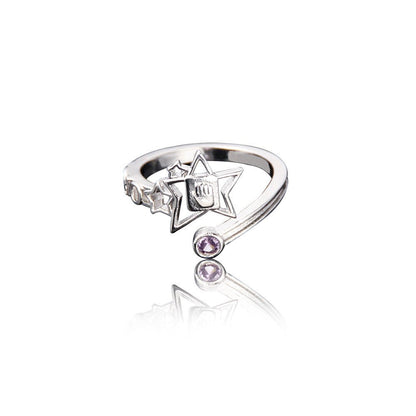 Anime JoJo's Bizarre Adventure Anime JoJo's Bizarre Adventure Josuke Higashikata Star Ring Stand Platinum Heart COS Ring - Hemspire