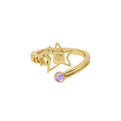 Anime JoJo's Bizarre Adventure Anime JoJo's Bizarre Adventure Josuke Higashikata Star Ring Stand Platinum Heart COS Ring - Hemspire