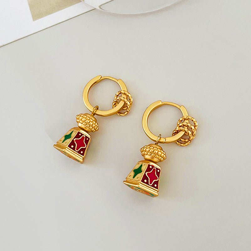 Chinese - Style Retro Enamel Oil - Drip Earrings for Women, Unique Design, Elegant and Chic, Luxury High - End Vintage Jewelry - Hemspire