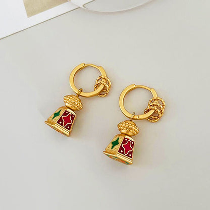 Chinese - Style Retro Enamel Oil - Drip Earrings for Women, Unique Design, Elegant and Chic, Luxury High - End Vintage Jewelry - Hemspire