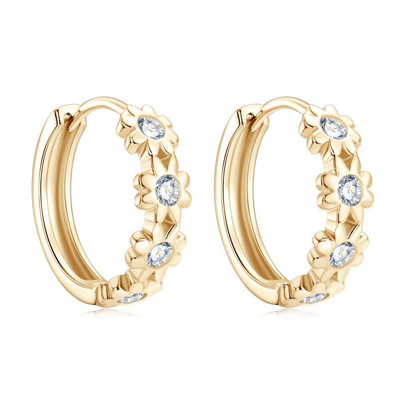 Daisy flower moissanite ear ring - Hemspire
