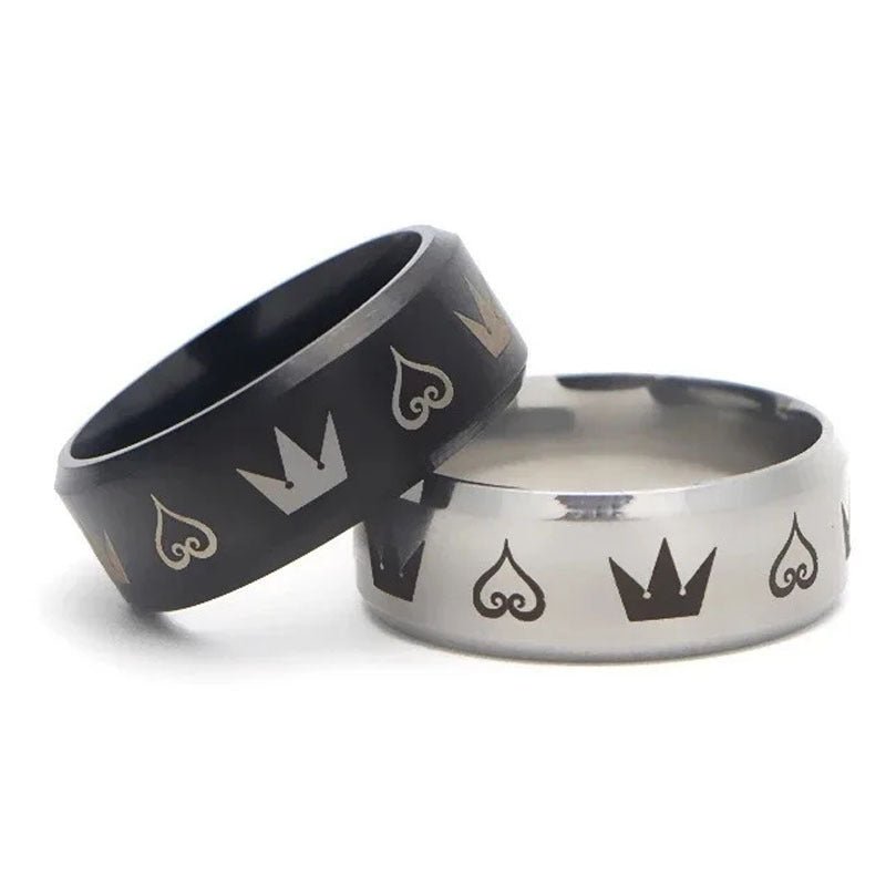 Stainless Steel Crown Couple Promise Rings for Men and Women - Hemspire